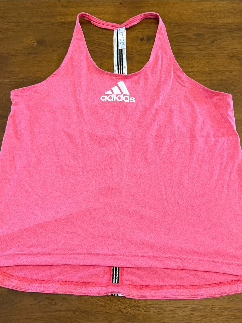 adidas Pink Women's Racerback Tank Top with White Logo